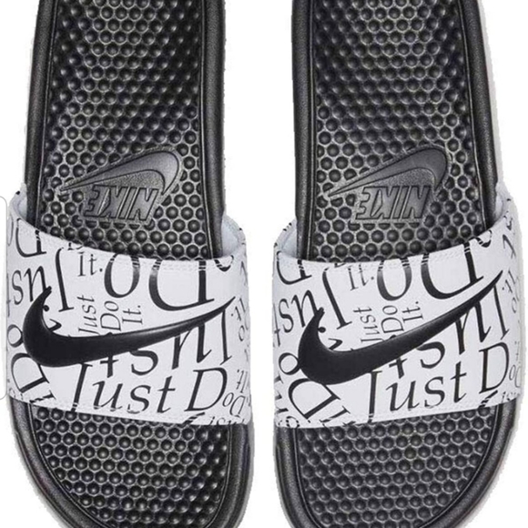 NIKE BENASSI JDI SLIDE 631261 032 BLACK/WHITE Prin - Picture 3 of 4